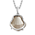 White Finest Austrian Crystal Platinum Overlay Sterling Silver Solitaire Pendant with Stainless Steel Chain (Size 20)