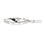 White Finest Austrian Crystal Platinum Overlay Sterling Silver Solitaire Pendant with Stainless Steel Chain (Size 20)