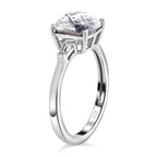 White Finest Austrian Crystal & White Cubic Zirconia Ring in Platinum Overlay Sterling Silver 1.90 Ct