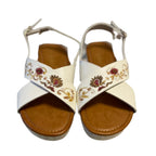 White Flower Sandal with Buckle Strap (Size 4)