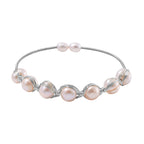 White Fresh Water Pearl Adjustable Bangle 50.00 Ct.