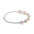 White Fresh Water Pearl Adjustable Bangle 50.00 Ct.