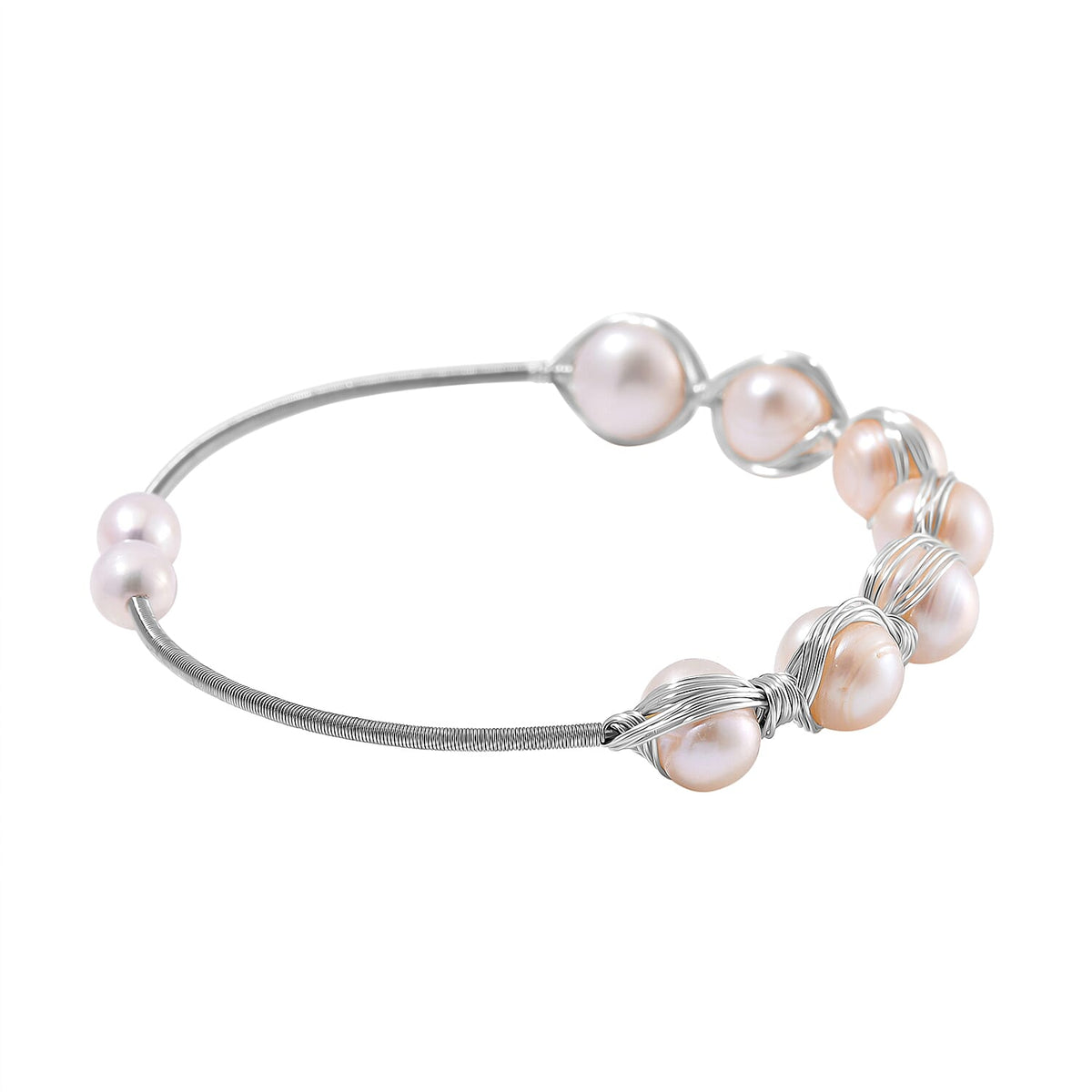 White Fresh Water Pearl Adjustable Bangle 50.00 Ct. V32669464 3