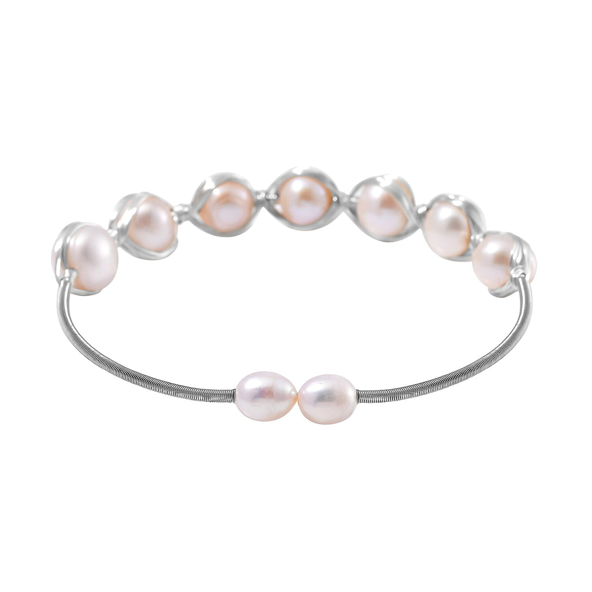 White Fresh Water Pearl Adjustable Bangle 50.00 Ct. V32669464 4