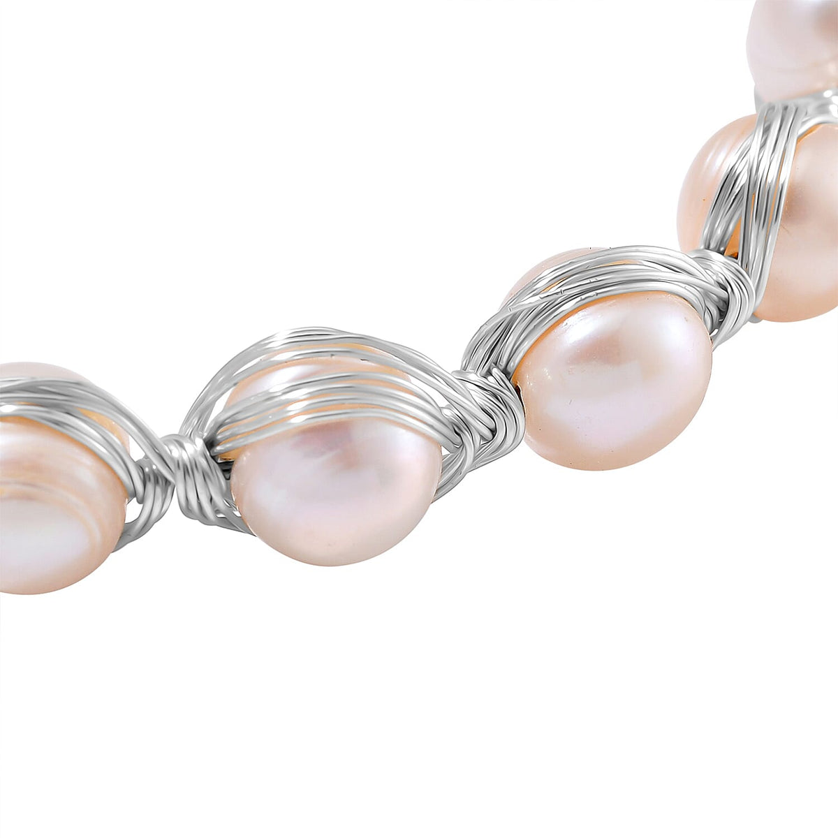 White Fresh Water Pearl Adjustable Bangle 50.00 Ct. V32669464 5