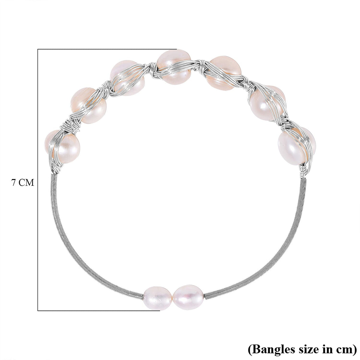 White Fresh Water Pearl Adjustable Bangle 50.00 Ct. V32669464 6