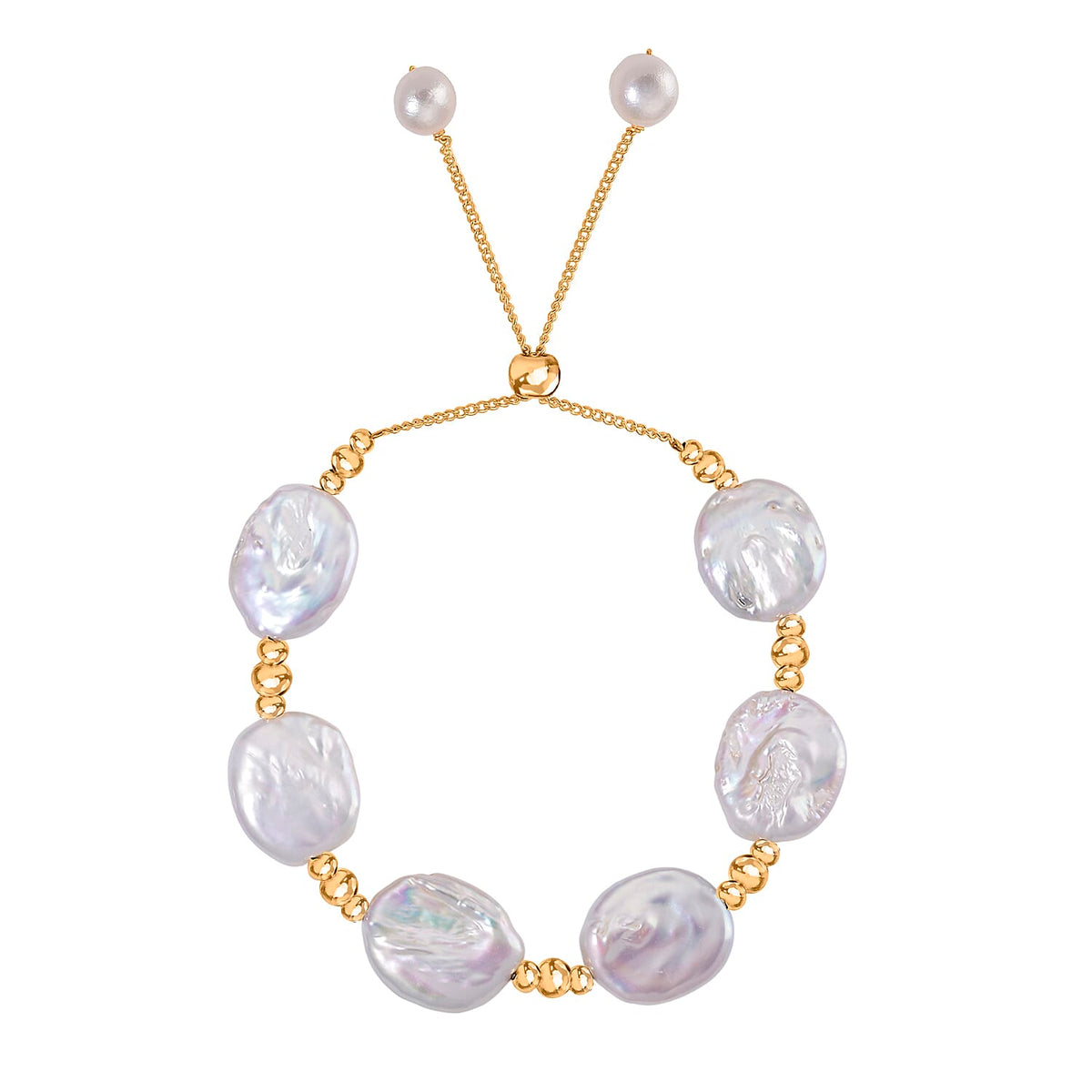 White Fresh Water Pearl Bracelet (Size 6-9 Inch Adjustable) 8183225 0