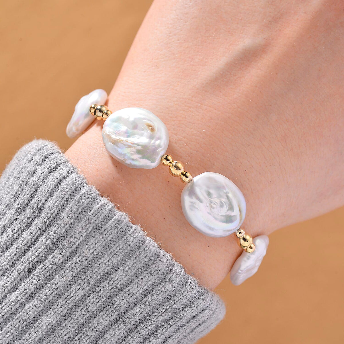 White Fresh Water Pearl Bracelet (Size 6-9 Inch Adjustable) 8183225 2