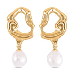 White Fresh Water Pearl Earrings