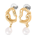 White Fresh Water Pearl Earrings