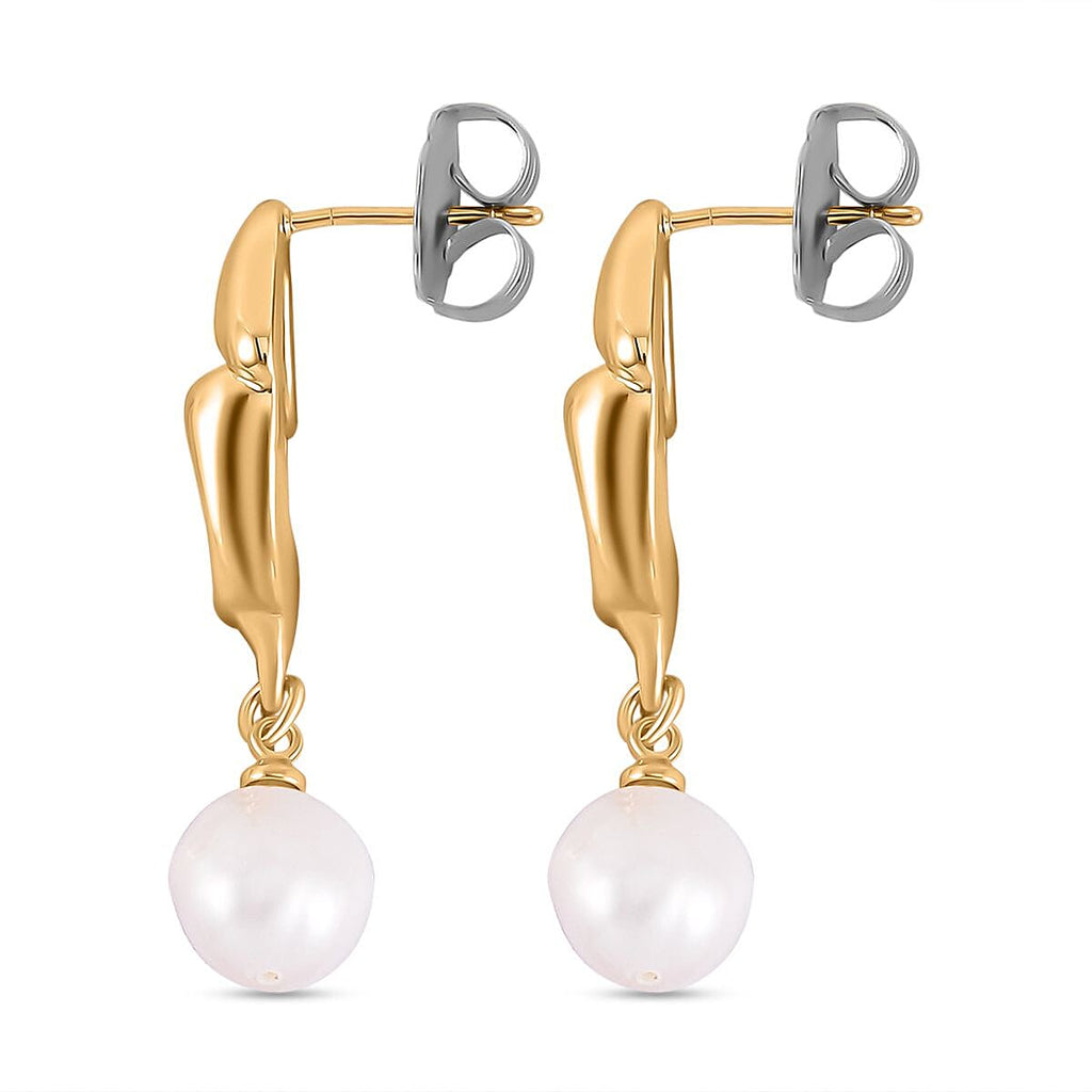 White Fresh Water Pearl Earrings