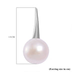White Fresh Water Pearl Hook Earring in Silver Tone 6.00 Ct.