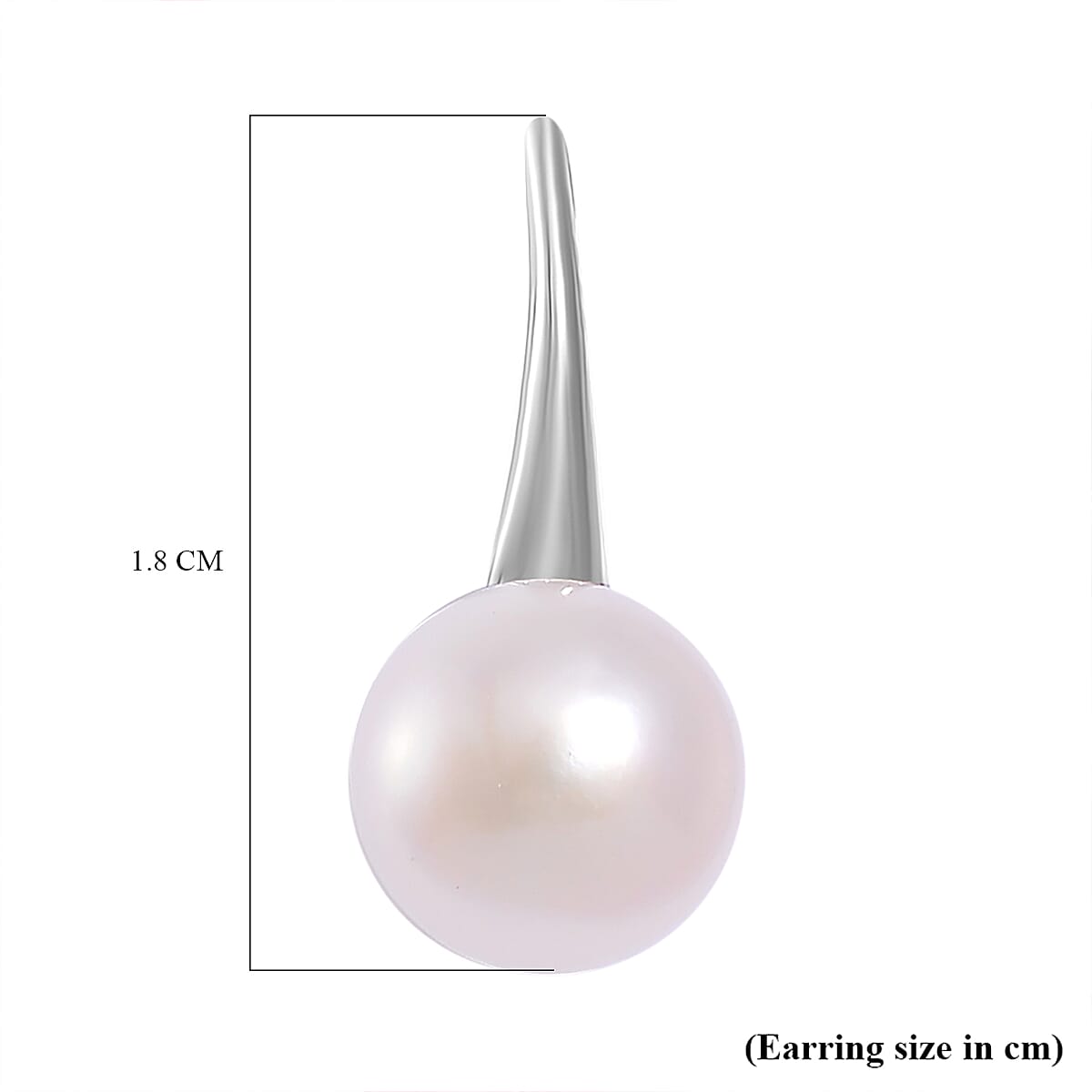 White Fresh Water Pearl Hook Earring in Silver Tone 6.00 Ct. 7981432 5
