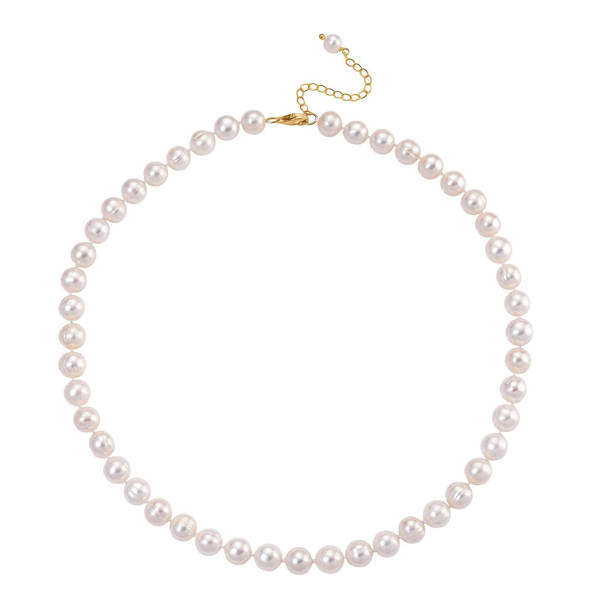 White Freshwater Pearl (8-9MM) Necklace (Size 18 - 2 Ext) with Lobster Clasp in Yellow Gold Plated Sterling Silver 225.00 Ct. 8217027 3