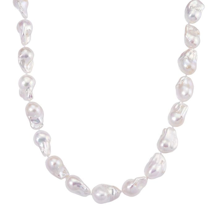 White Fresh Water Pearl Necklace (Size 20 - 2 Ext) with Lobster Clasp in Rhodium Overlay Sterling Silver 500.00 Ct. 8217060 1