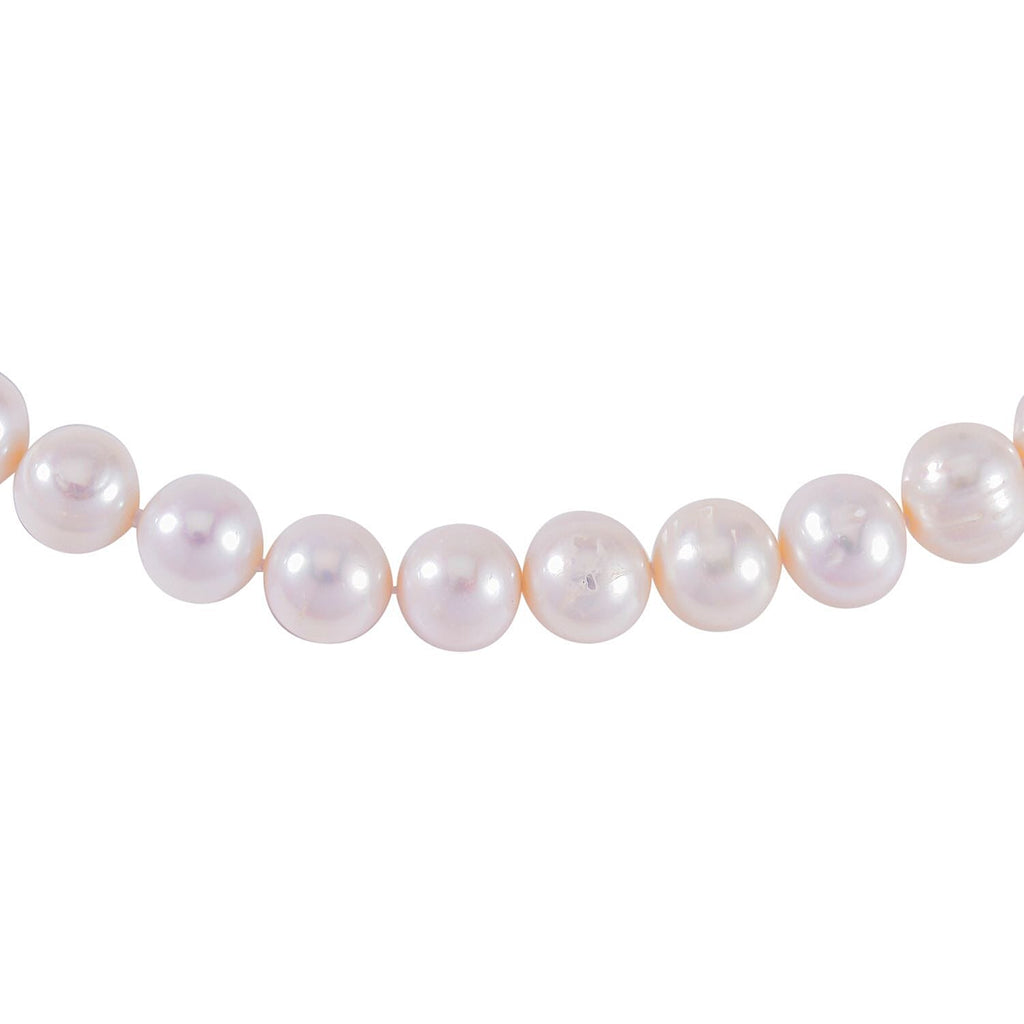 One Time Deal- Anhui Pearl Necklace (Size - 20) in Rhodium Overlay Sterling Silver.