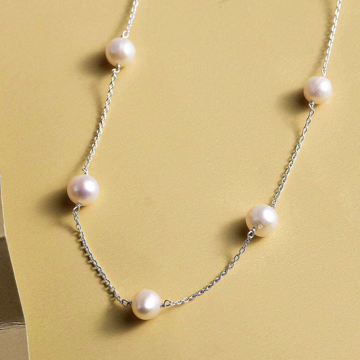 White Fresh Water Pearl Necklace (Size - 20) in Sterling Silver 7274106 2