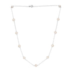 White Fresh Water Pearl Necklace (Size - 22) in Sterling Silver