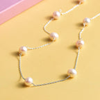 White Fresh Water Pearl Necklace (Size - 22) in Sterling Silver
