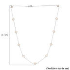 White Fresh Water Pearl Necklace (Size - 22) in Sterling Silver