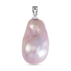 Multi Colour Barqoque Pearl Pendant in Rhodium Overlay Sterling Silver