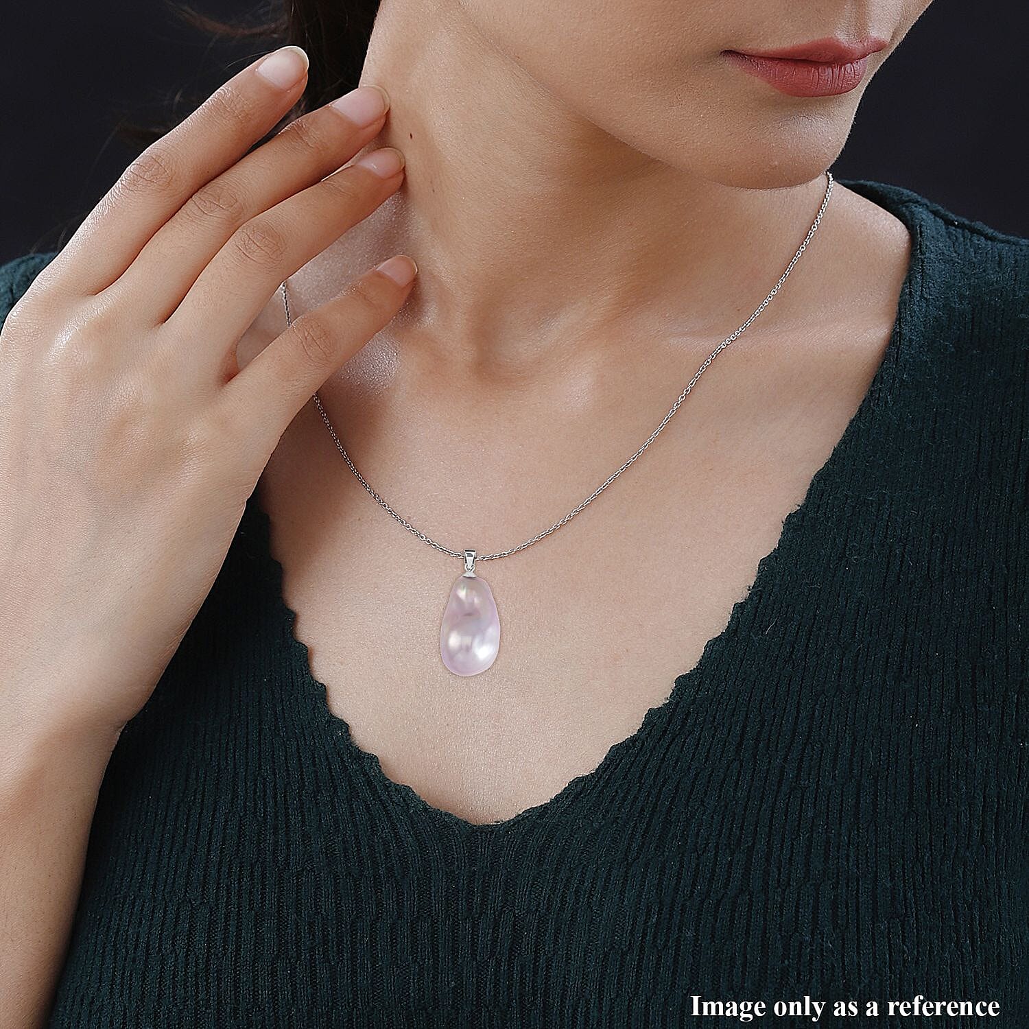 Multi Colour Barqoque Pearl Pendant in Rhodium Overlay Sterling Silver 7628742 3