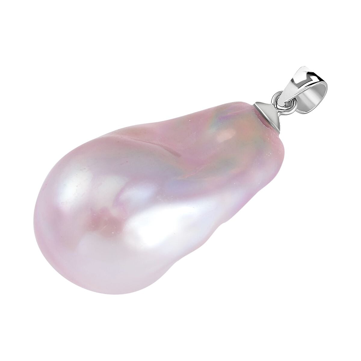 Multi Colour Barqoque Pearl Pendant in Rhodium Overlay Sterling Silver 7628742 4