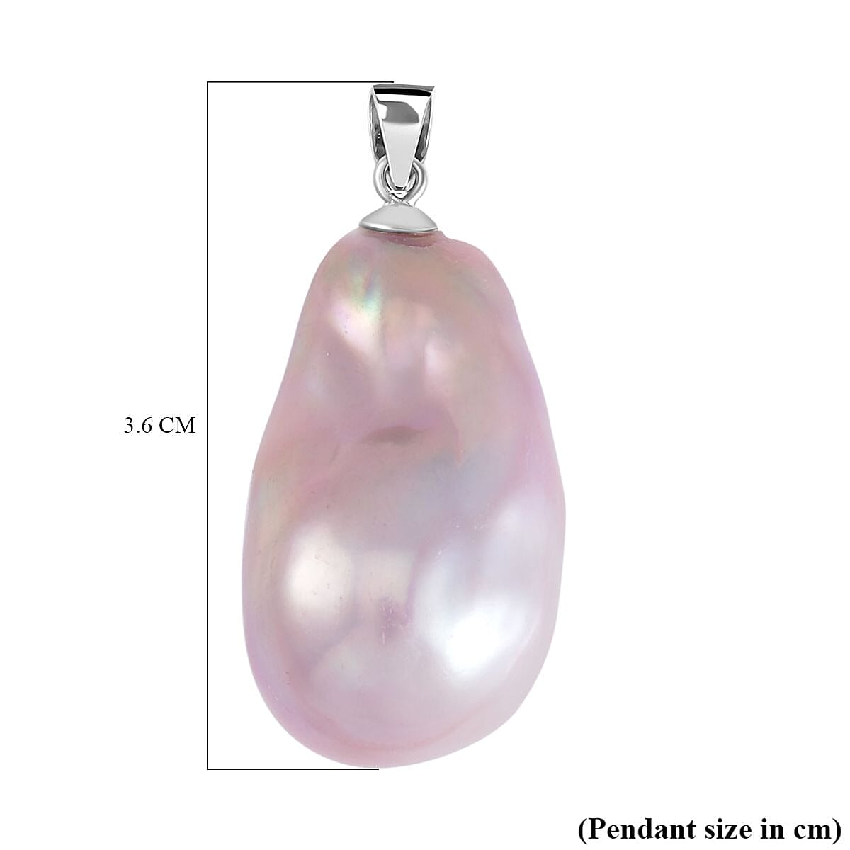 Multi Colour Barqoque Pearl Pendant in Rhodium Overlay Sterling Silver 7628742 5