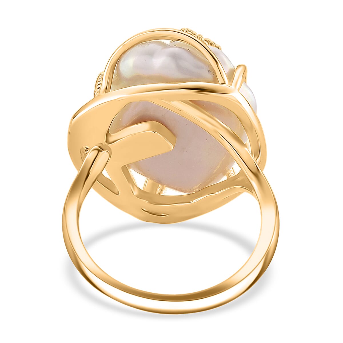 White Fresh Water Pearl &amp; White Cubic Zirconia Adjustable Ring 8262705 5