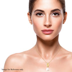 White Freshwater Pearl and Simulated Diamond Pendant in Yellow Gold Overlay Sterling Silver
