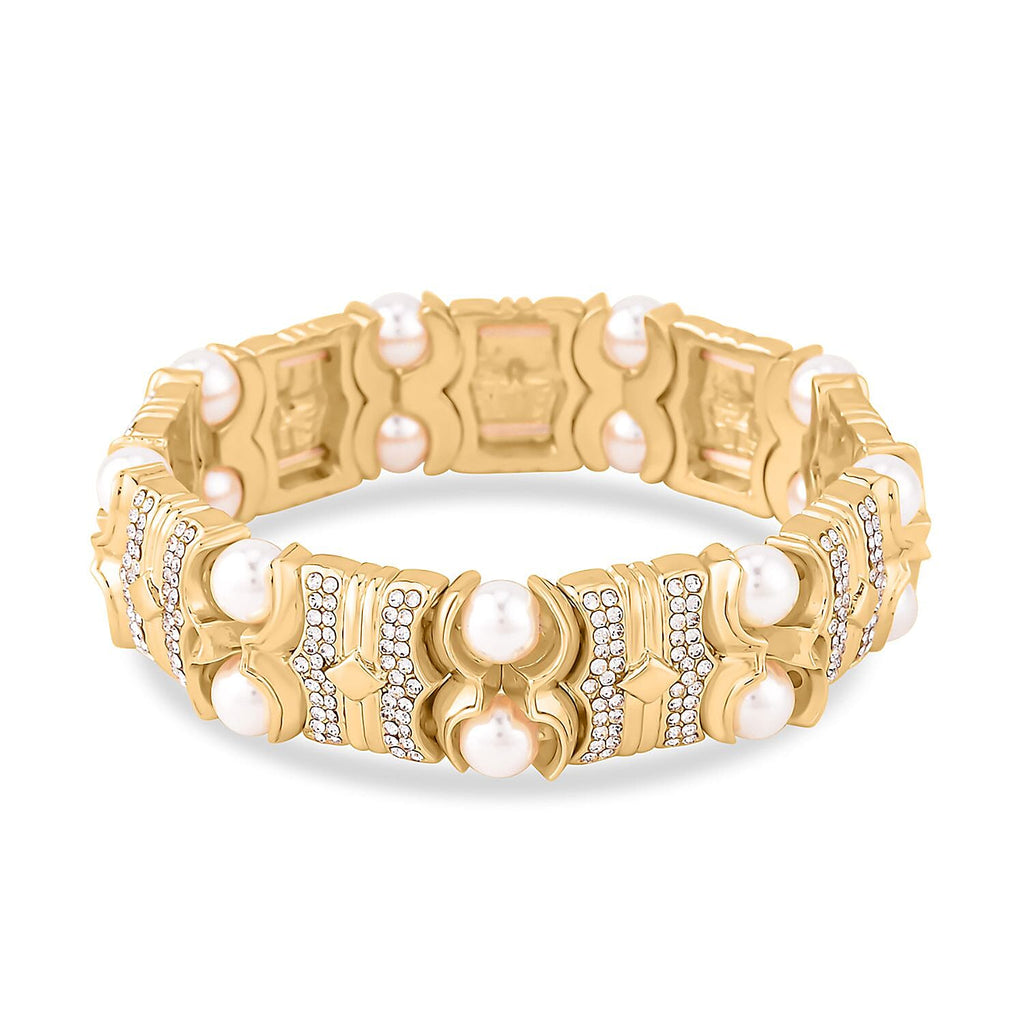 One Time Close Out Deal- Designer Simulated Diamond & White Austrian Crystal Stretchable Bangle