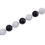 The Ultimate Monochrome Chic - Natural Type A White Jade & Black Jade Necklace (Size - 20) with Magnetic Clasp in Rhodium Overlay Sterling Silver 720.00 Ct.