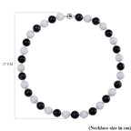 The Ultimate Monochrome Chic - Natural Type A White Jade & Black Jade Necklace (Size - 20) with Magnetic Clasp in Rhodium Overlay Sterling Silver 720.00 Ct.