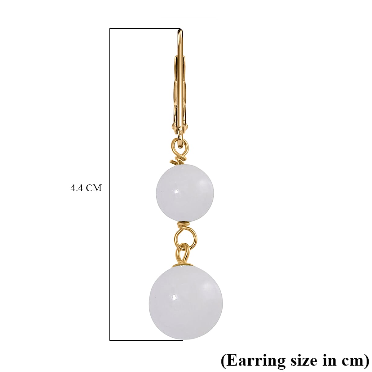 Natural White Jade Earring with Lever Back in Yellow Gold Plated Sterling Silver 23.00 Ct. 8111681 6