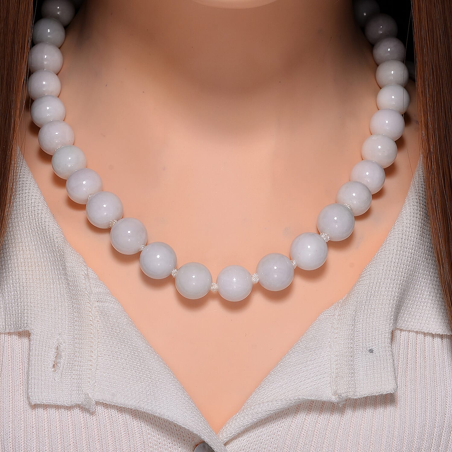 Natural Type A Jadeite Necklace (Size - 20) With Sterling Silver Magnetic Clasp 660.0 Ct. 7929620 4
