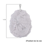 White Jade  Pendant in rhodium Sterling Silver 100.00 ct  100.000  Ct.