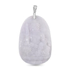 White Jade  Pendant in rhodium Sterling Silver 70.00 ct  70.000  Ct.