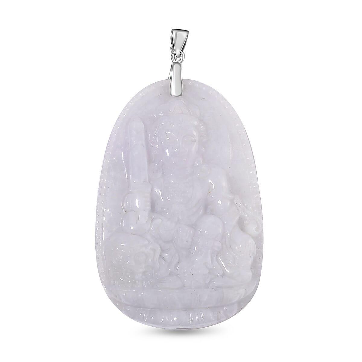 White Jade  Pendant in rhodium Sterling Silver 70.00 ct  70.000  Ct. 7833240 0
