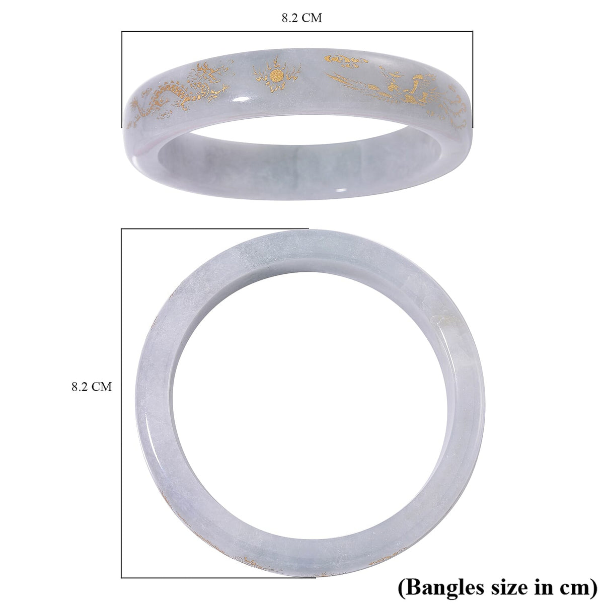 White Jade Stone Bangle (Size - 7.5) 300.00 Ct. 7968901 5