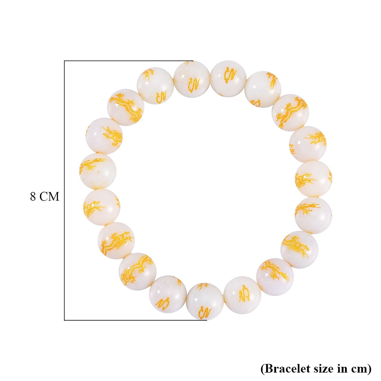 RARE FIND OF 2024 - NATURAL WHITE JADE Beads Bracelet (Size 6.5-7.5) 170.00 Ct. 7684844 5