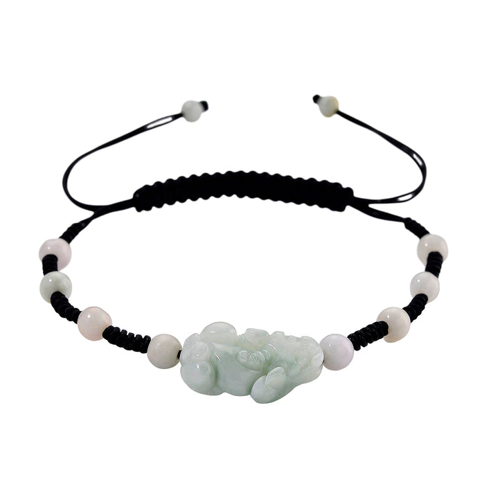 Natural White Jade Pixiu Charm Adjustable Bracelet (Size - 6 to 9.5) 8360048 1