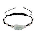 White Jade Beads Adjustable Pixiu Charm Bracelet (Size - 6.5 To 9) 35.00 Ct.