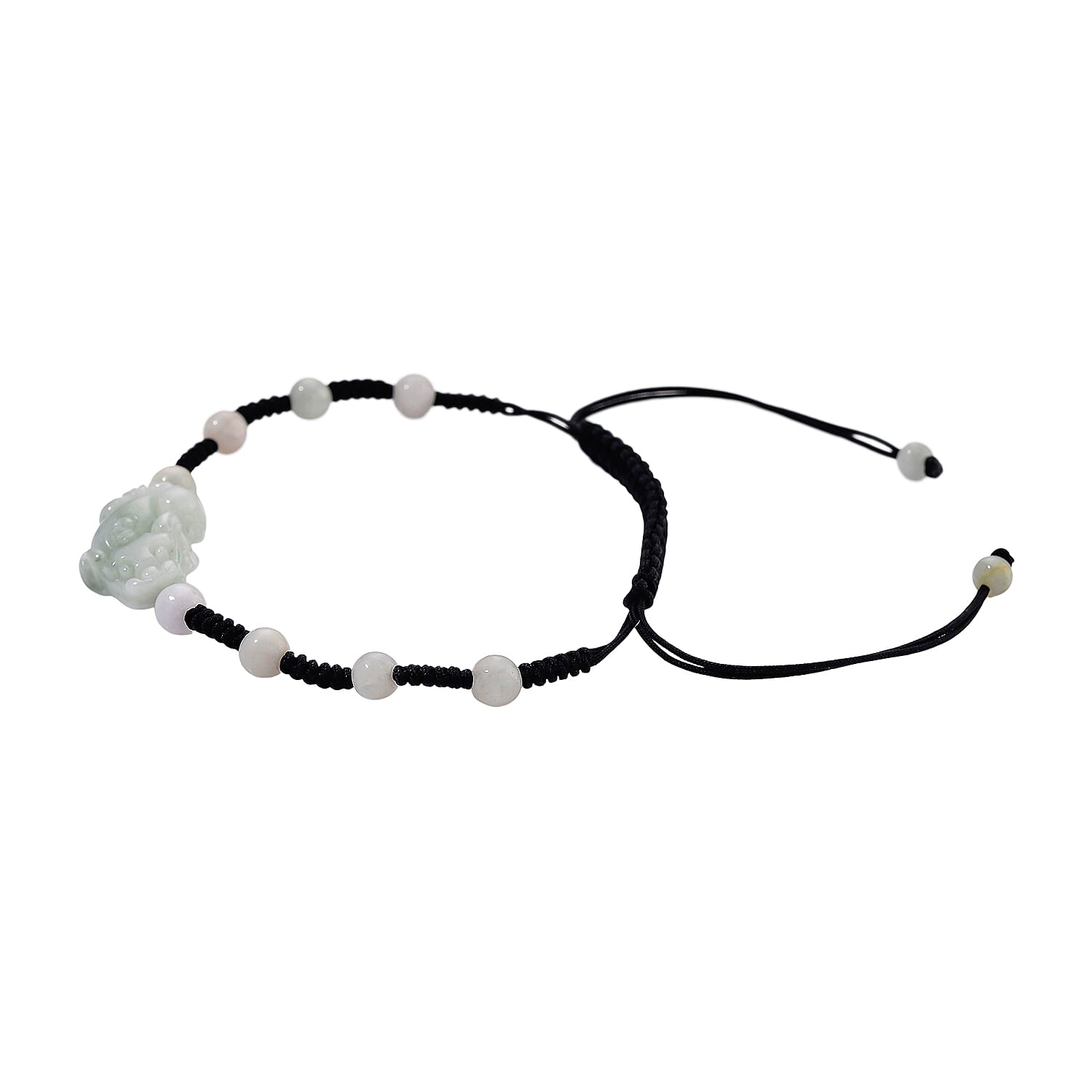 White Jade Beads Adjustable Pixiu Charm Bracelet (Size - 6.5 To 9) 35.00 Ct. 8483675 4