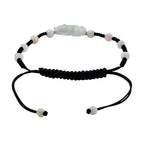 White Jade Beads Adjustable Pixiu Charm Bracelet (Size - 6.5 To 9) 35.00 Ct.