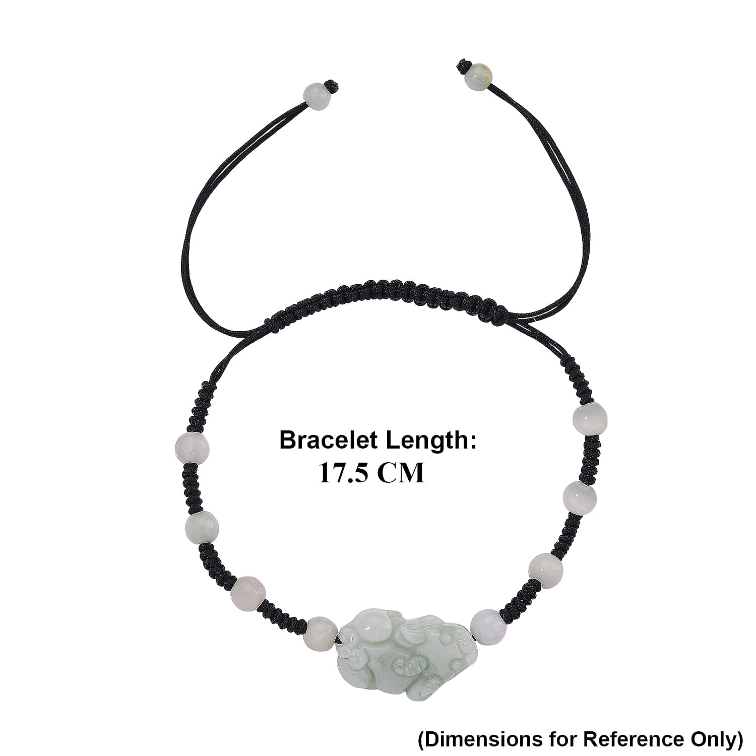 White Jade Beads Adjustable Pixiu Charm Bracelet (Size - 6.5 To 9) 35.00 Ct. 8483675 7