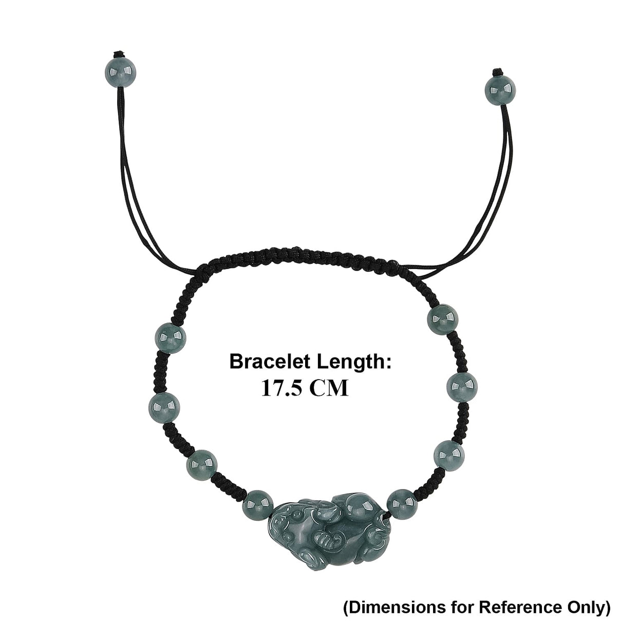 Natural Olmec Jadeite Jade Beads Adjustable Pixiu Charm Bracelet (Size - 6.5 To 9) 35.00 Ct. V32520867 6