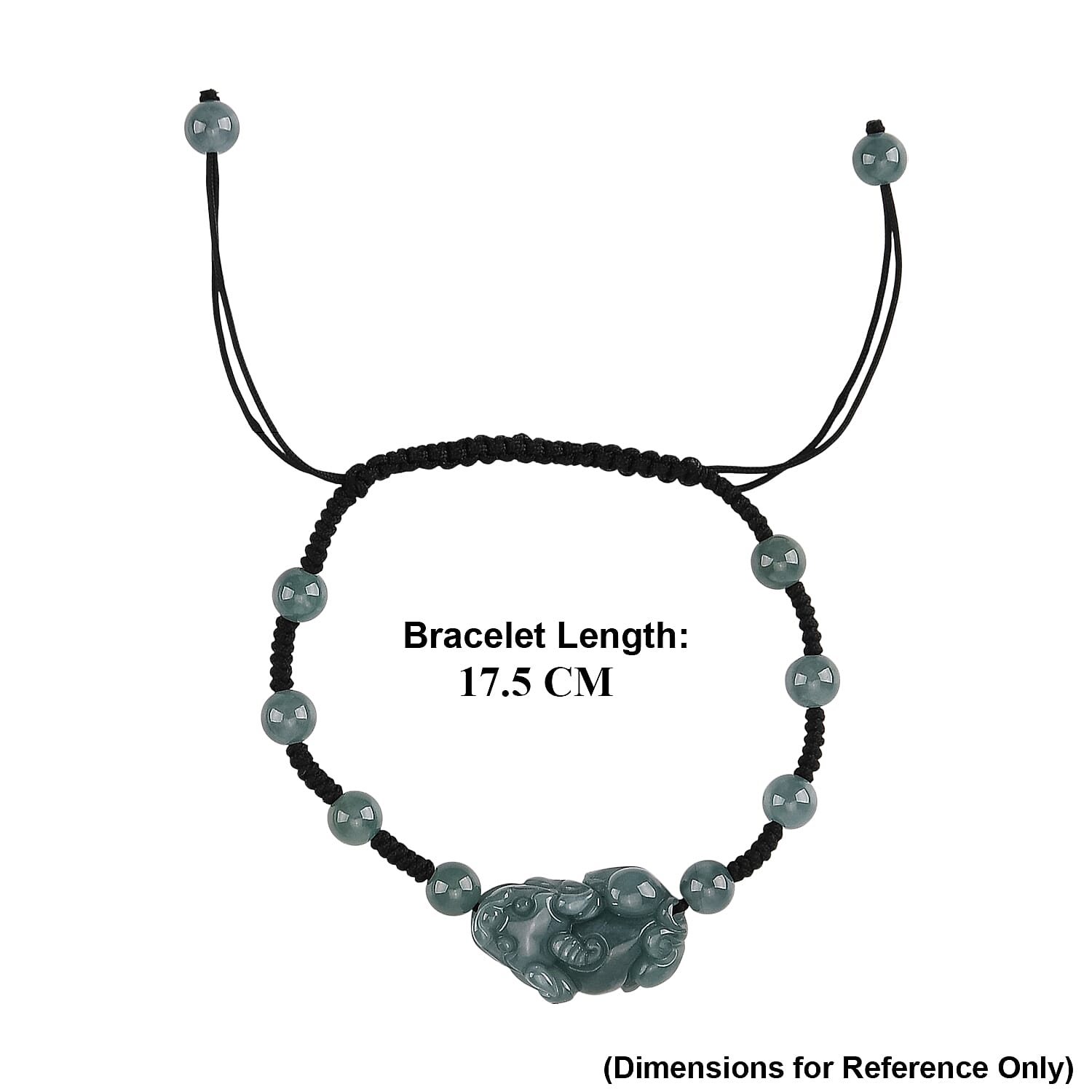 Natural Olmec Jadeite Jade Beads Adjustable Pixiu Charm Bracelet (Size - 6.5 To 9) 35.00 Ct. V32520867 6