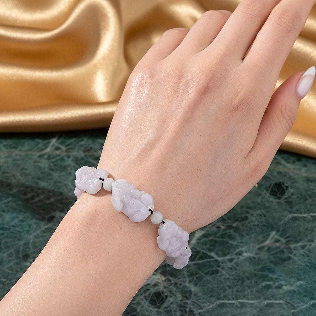 Natural White Jade Pixiu Carving Bracelet (Size 6 - 9 Inch) with Adjustable Cotton Thread 120.00 Ct V32515947 3