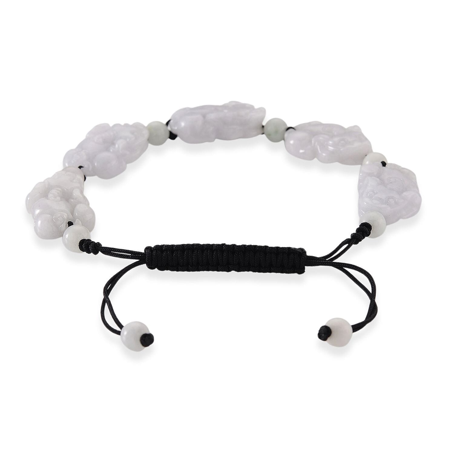 Natural White Jade Pixiu Carving Bracelet (Size 6 - 9 Inch) with Adjustable Cotton Thread 120.00 Ct V32515947 4