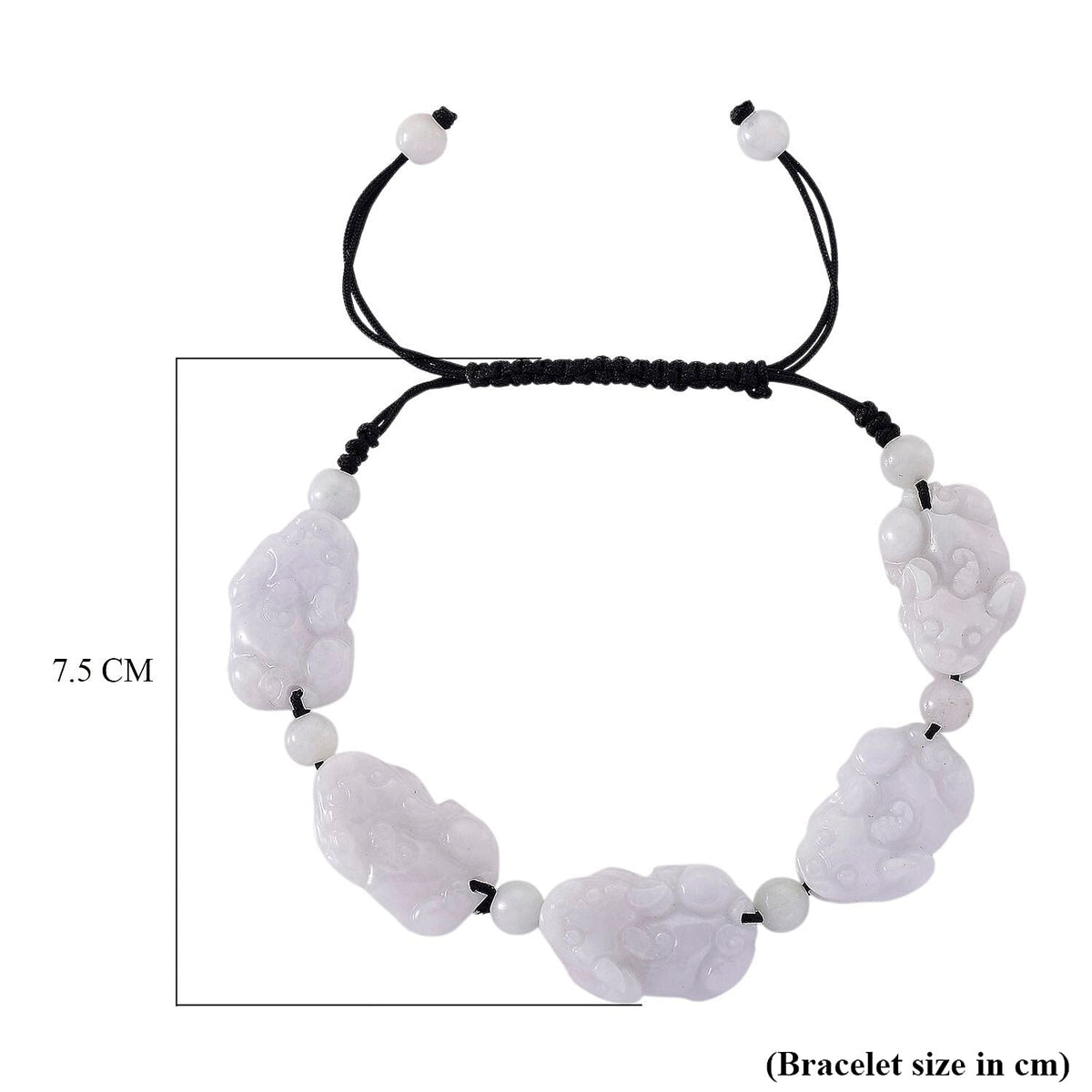 Natural White Jade Pixiu Carving Bracelet (Size 6 - 9 Inch) with Adjustable Cotton Thread 120.00 Ct V32515947 7